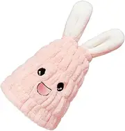 Cute Rabbit Ear Hair Towel Wrap Cap for Absorbent and Quick Drying Hair Drying Hat for Home and Travel Soft Comfortable Design for Effortless
