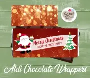 Santa Father Christmas Aldi Chocolate Wrappers, Chocolate Favours Gifts