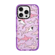iPhone 16 Pro Impact Case Pink Sharks