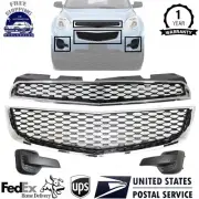 Front Bumper Face Bar Grilles Kit Foglight Cover For 2010-2015 Chevrolet Equinox (for: Chevrolet)
