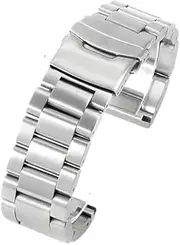 [NVGVCMLBAA] Double Press Buckle Accessories Fit For Panerai Fit For Diesel Fit For Luminox Solid Thickened Steel Black Men's Replace Watch Strap 24 22 26mm