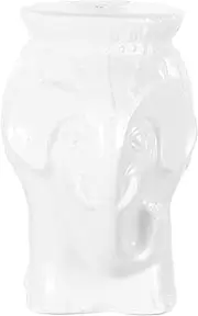 JONATHAN Y TBL1026A Orla 18.5" Modern Bohemian Elephant Ceramic Indoor/Outdoor Garden Stool Modern, Bohemian, Mid-Century, Classic, Traditional, Cottage, Patio, Garden, Bathroom, Living Room, White