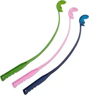 Dog Ball Thrower Launcher, 3pcs Long Dog Ball Thrower, Manual Dog Ball Thrower, Portable Tennis Ball Launcher for Dogs, Sports Ball Thrower for Dogs, No Ball, Blue + Rose + Green 60cm