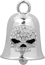 [HARLEY-DAVIDSON] White Crystal Willie G Skull Bar & Shield Ride Bell HRB027