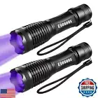 COSOOS 2 Pack UV Flashlight Blacklight, 2 in 1 LED Tactical Flashlight and 39