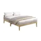 Oikiture Bed Frame Double Size Pine Wood Bed Base