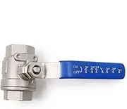 Relief Valves 1/4" 3/8" 1/2" 3/4" 1" 1-1/4" 1-1/2" Female Stainless Steel SS304 2P Full Port Ball Vinyl Handle Thread Valves Ball Valve(1-1/2")