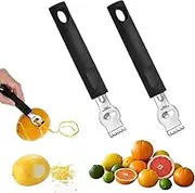 YiXjiuBP 2 PCS Lemon Zester Tool Professional Citrus Peeler Citrus Zester Tool Stainless Steel Channel Knife Orange Peeler Tool Lemon Peeler for Kitchen Bar Restaurant Bartender Accessories