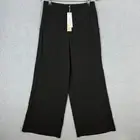Forever New Pants Womens 12 Black Freya High Waist Wide Leg Formal Corporate NEW