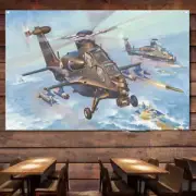 WZ-10 Thunderbolt Attack Helicopter Poster Air Force Tapestry Wall Decor Banner