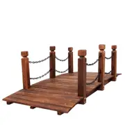 Wooden Garden Rustic Chain Decoration Decor Landscape Bridge