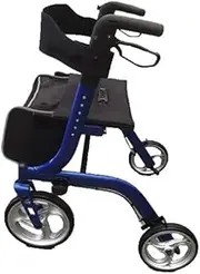 Days Deluxe Rollator, Folding 4 Wheeled Mobility Aid, Carry Bag, Walking Device, Blue