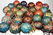Baba Art and Crafts Christmas Balls Ornaments,2 inch,Set of 18,Handmade Paper Mache Ornaments for Christmas Tree Hanging Balls,Handmade Baubles,Kashmiri Paper Mache