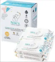 Niki's All Natural Baby Wipes,Manuka Honey and Coconut Oil,62 wipes ( 4 pack )