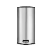 Rubbish Bin Brushed Stainless Steel Bin Kitchen Bathroom Office Garbage Bin - 30L