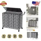 Elegant 3-Bag Laundry Hamper with Wheels - Modern Solution for Room Organization