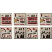 8pc LVD Ceramic Coasters Home/Dining Table Surface Protector Square 9x9cm Wine