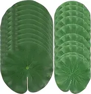 TOVINANNA 20pcs Simulated Lotus Leaf Floating Lily Pads Realistic Lily Pads Leaves Fish Decorations for Tank Floating Pond Leaf Ornament Lightweight Dense Foam Eva Fish Tank Big Water Lily