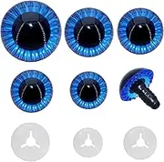ARTCXC 50Pcs 5Size - 11/13/17/19/23MM Blue Safety Eyes Plastic Craft Eyes with Washer for Amigurumi Crochet Crafts Dolls Stuffed Animals and Teddy Bear DIY Making Supplies