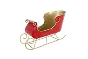 Metal Table Sleigh Red & Gold 32cm