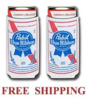 PABST BLUE RIBBON 2 PBR 16oz BEER CAN COOLERS KOOZIE COOLIE HUGGIE NEW