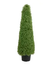 Northlight 4ft Artificial Boxwood Cone Topiary Tree with Round Pot, Unlit