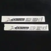 2x XDrive 28d Silver Chrome Plastic Decal Sticker Badge Emblem Racing Turbo Type (for: MG)