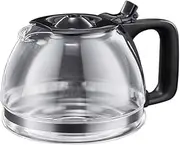 [Russell Hobbs] Replacement Glass Jug [for Coffee Machine Textures+ 22620-56] Coffee Pot Glass for Filter Coffee Machine 261090, Black/White