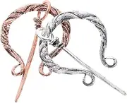 [CATIEBYE] 2Pcs Retro Shawl Brooch Vintage Clasp Pins for Cloaks Unique Decorative Accessories for Costumes Craftsmanship Antique Finish