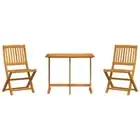 3-Piece Garden Dining Set Solid Acacia Timber Outdoor Patio Bistro Chairs Table
