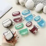 AIRPODS 彩色果凍盒可愛液體流沙瀑布 PC 透明硬殼 AIRPODS 3 AIR PODS AIR PRO 2