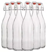 6 Pack 33oz Swing Top Glass Beer Bottles with Airtight Seal for Home Brewing