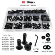 M5 Hexagon Hex Socket Flat Countersunk Head Screw Bolt Set grade 10.9 Steel