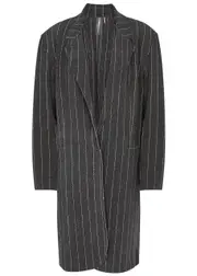 Norma Kamali Oversized Striped Stretch-jersey Jacket - Black - XL (UK16 / XL) XL (UK16 / XL)