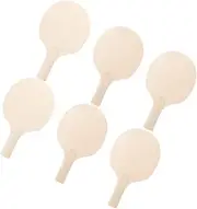 Unfinished Table Tennis Paddles 6pc Wooden Rackets for DIY Games Sports and Craft Projects