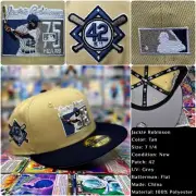 Jackie Robinson 75th Anniversary New Era Tan 42 Side Patch 59fifty Hat 7 1/4