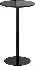 Round Cocktail Table, Metal End Table Round Side Table, Space Saving Pub Cafe Dinner Room Compact Bistro Furniture Table, Black | Home Decoration(48x72cm)