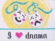 I Love Drama Hand Painted Needlepoint Canvas