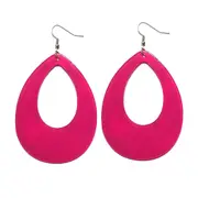 Rose Teardrop Earrings Neon 80s Retro Rock Star