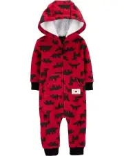 Carter's Baby Boys' One Piece Jumpsuit (24 Months, red/Black)