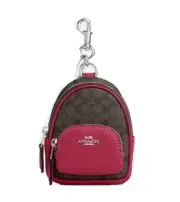 Coach Keychain COACH Coated Canvas Leather Signature Backpack Motif Mini Pouch