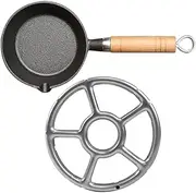 NULYLU Cast Iron Mini Frying Pan Egg Skillet Portable Outdoor Cooking Stove Top Pan