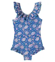 [Louise Misha] Louise Misha Andrea printed ruffled swimsuit Y 6 blue