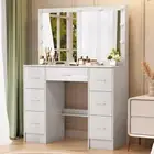 Bedroom Dressing Table Set LED Makeup Mirror Desk 11-LED Bulbs Vanity Table