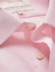 Hawes & Curtis Non-Iron Pink Twill Slim Shirt Size: 18" collar, 37" sleeve