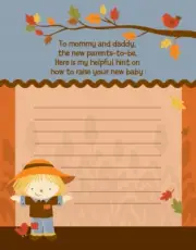 Scarecrow - Baby Shower Notes of Advice for Mom - Set of 12
