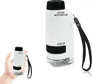 RAUWIZX Portable Microscope, Science Lab Kit, Handheld Microscope with 60x-120x Magnification and LED Lights, Ideal for Education and Exploring The World