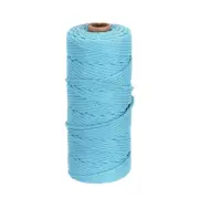 3mm x 109 Yard Sky Blue Cotton Macrame Rope, 2 Strands Twisted Cord