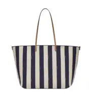 Fendi Large Roll Striped Reversible Tote Bag One size blue