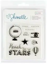 American Crafts Shimelle STARSHINE 11pc Clear Stamps Scrapbook Planner